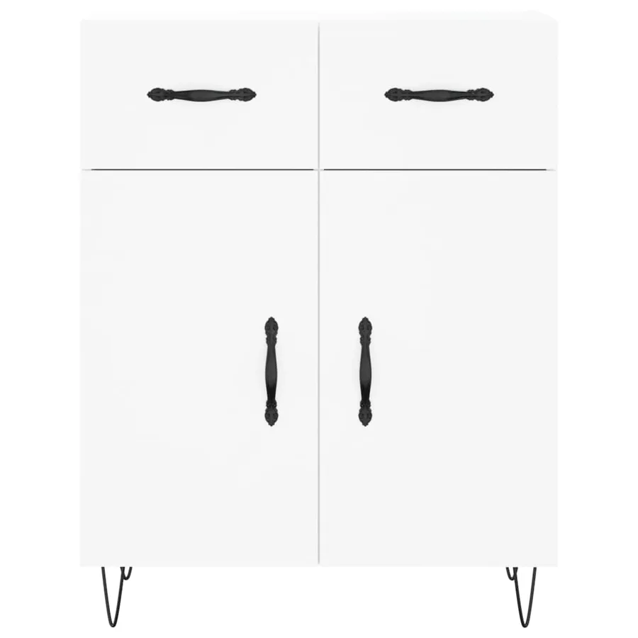 Buffet haut Blanc 69,5x34x180 cm Bois d'ingénierie - 8
