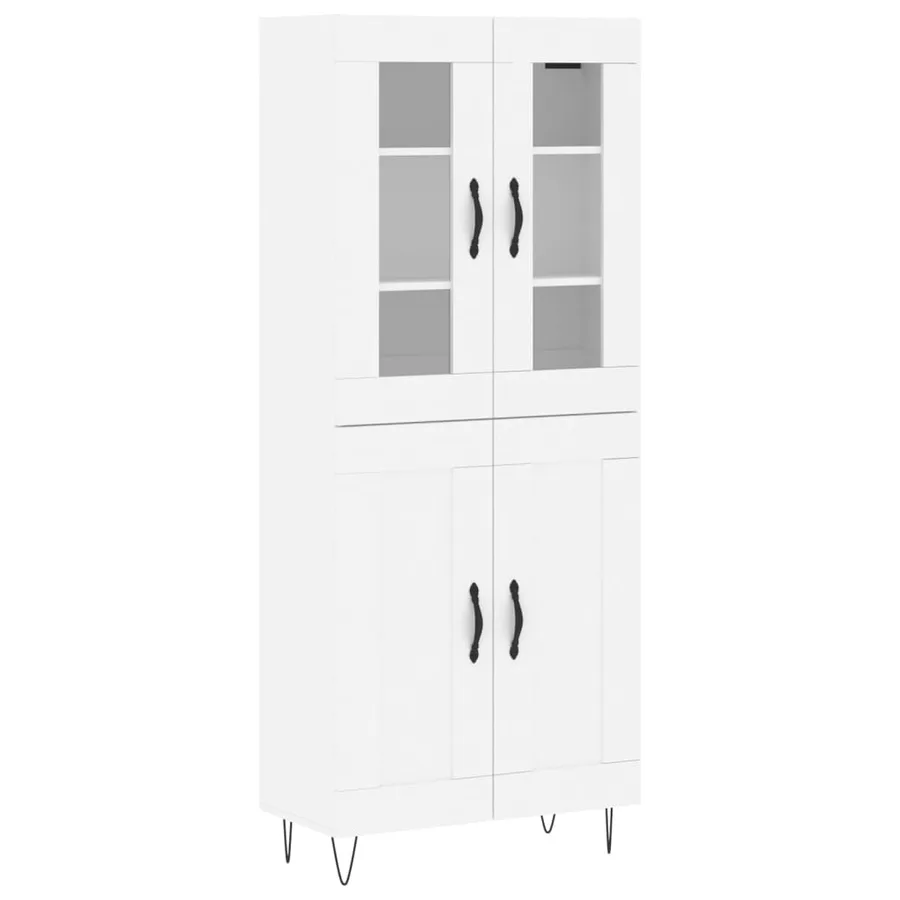 Buffet haut Blanc 69,5x34x180 cm Bois d'ingénierie - 2