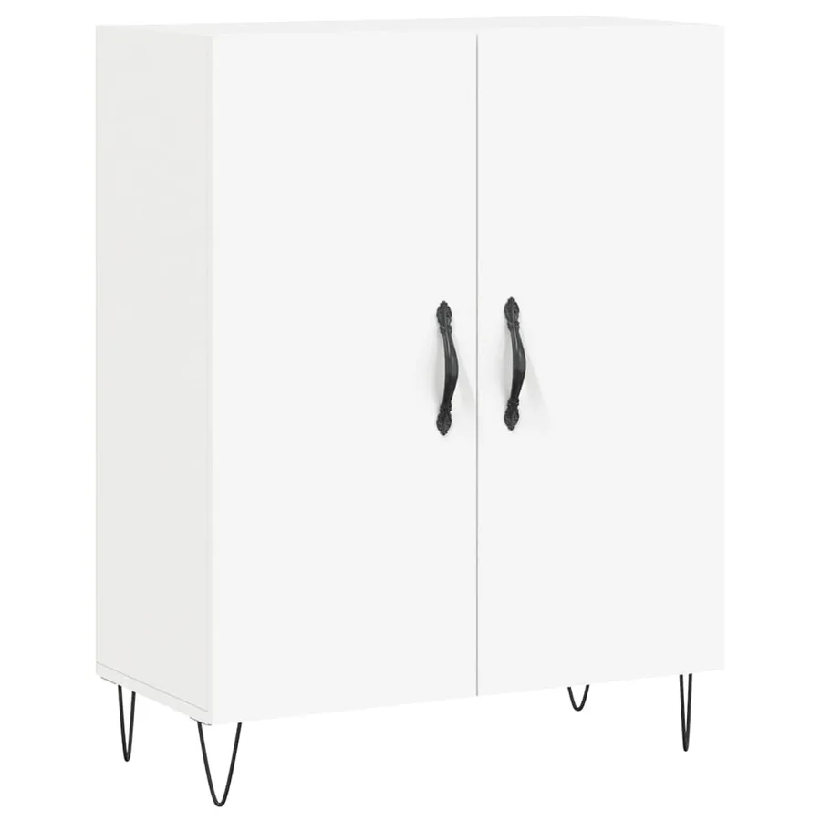 Buffet haut Blanc 69,5x34x180 cm Bois d'ingénierie - 7
