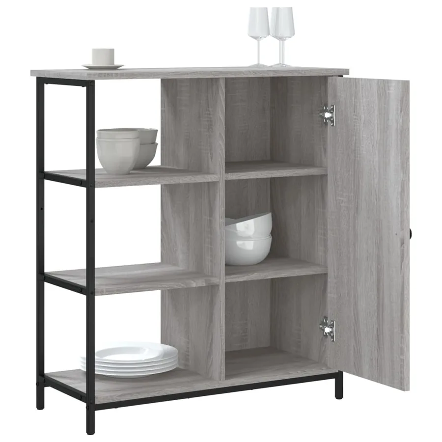 Buffet sonoma gris 70x30x80 cm bois d'ingénierie - 4