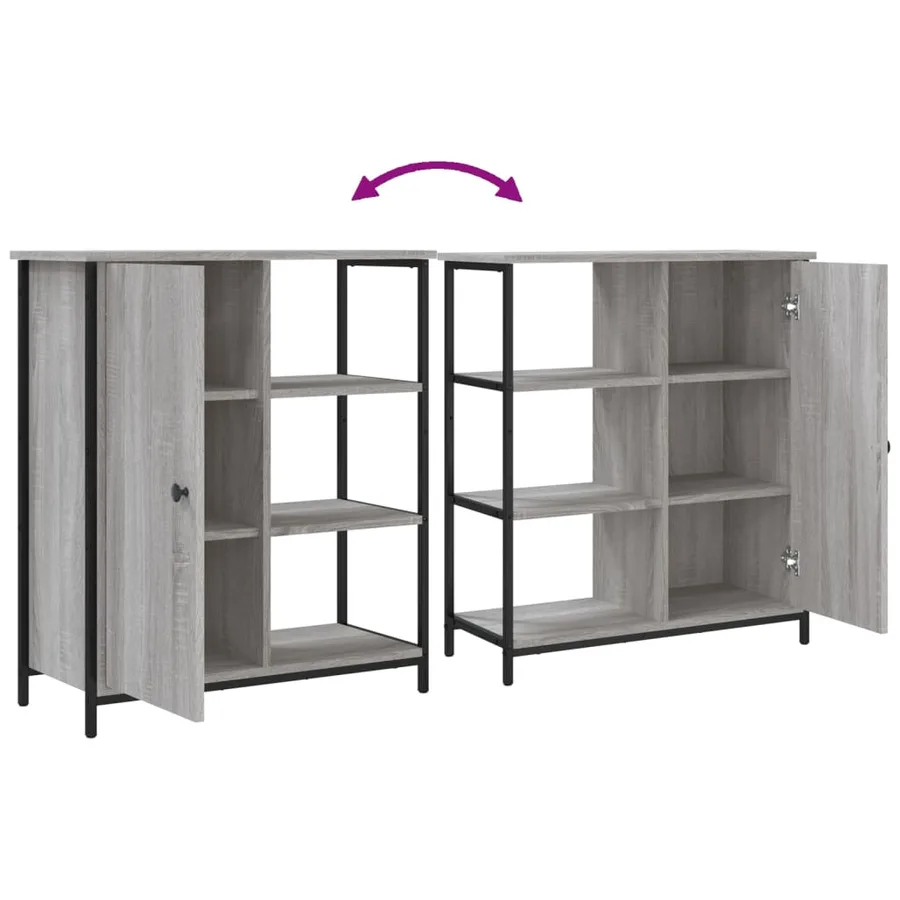 Buffet sonoma gris 70x30x80 cm bois d'ingénierie - 9