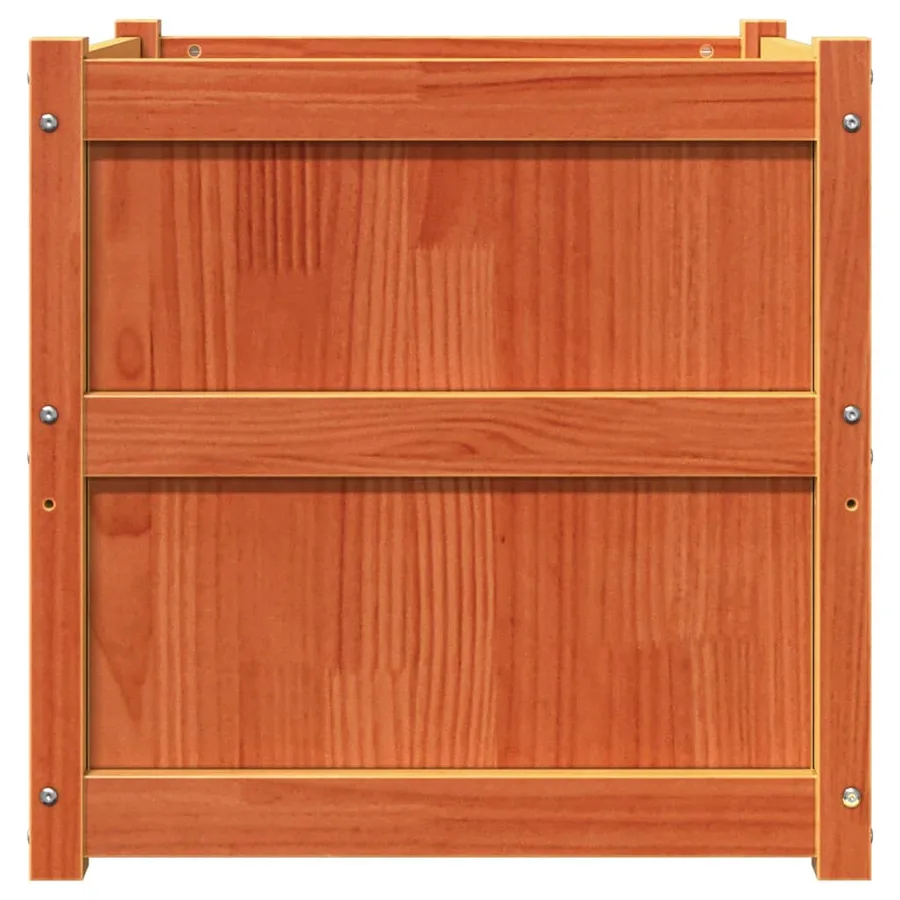 Jardinières 2 pcs cire marron bois de pin massif - 6