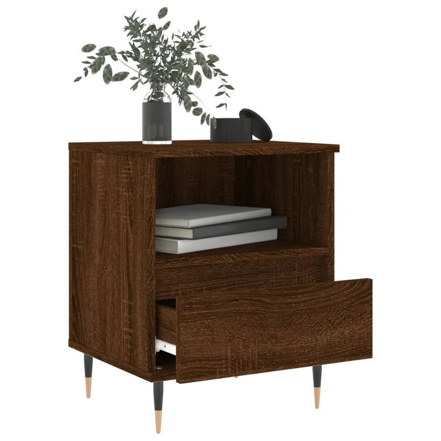 Tables de chevet 2 pcs chêne marron 40x35x50 cm bois ingénierie - 4