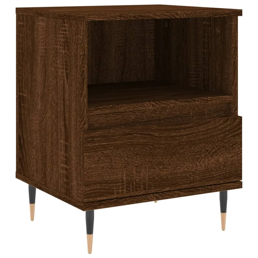 Tables de chevet 2 pcs chêne marron 40x35x50 cm bois ingénierie - 5