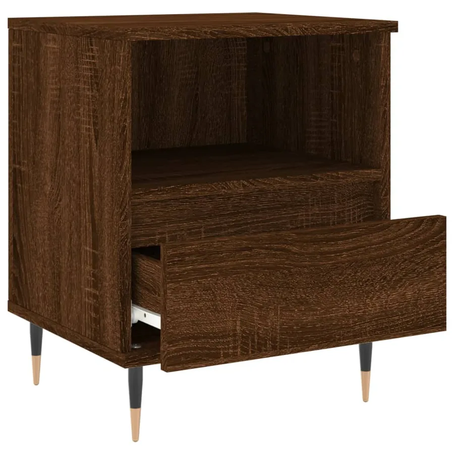 Tables de chevet 2 pcs chêne marron 40x35x50 cm bois ingénierie - 6
