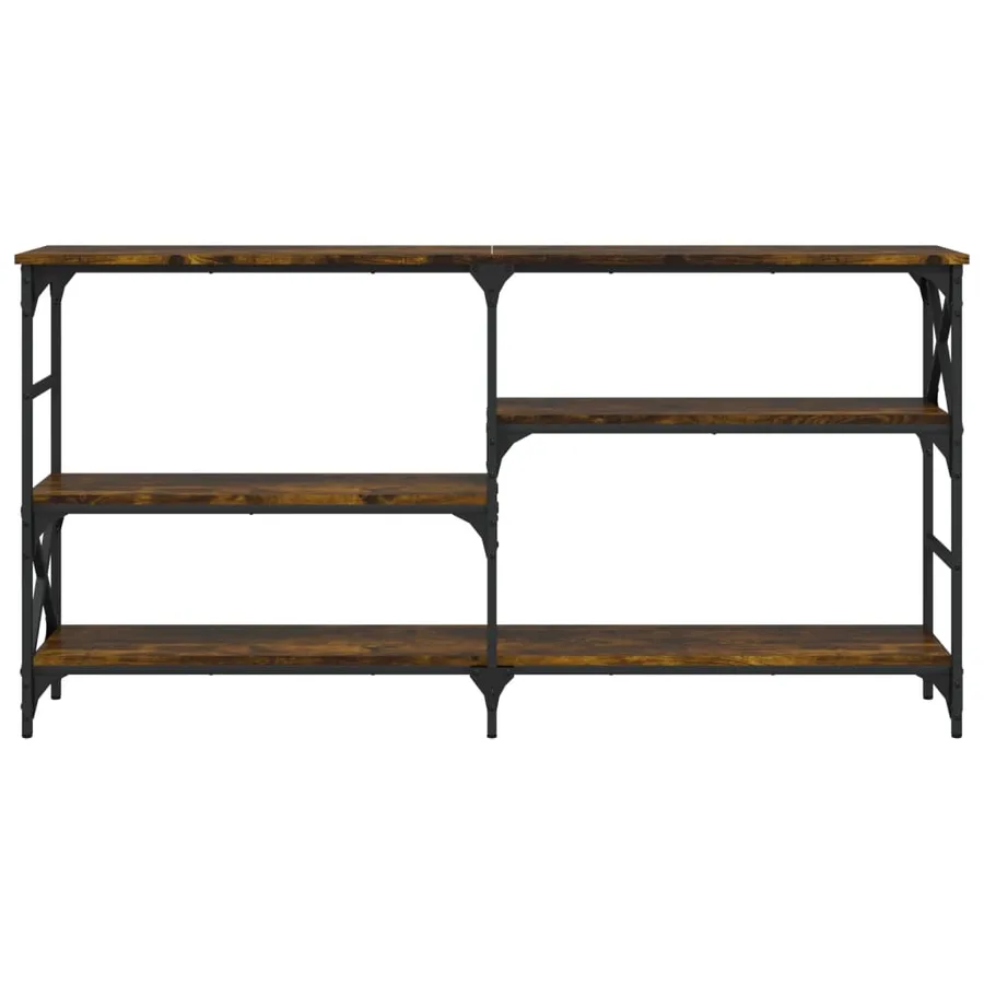 Table console chêne fumé 150x29x76,5 cm bois d'ingénierie - 4