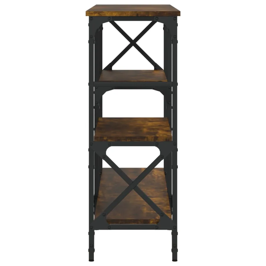 Table console chêne fumé 150x29x76,5 cm bois d'ingénierie - 5