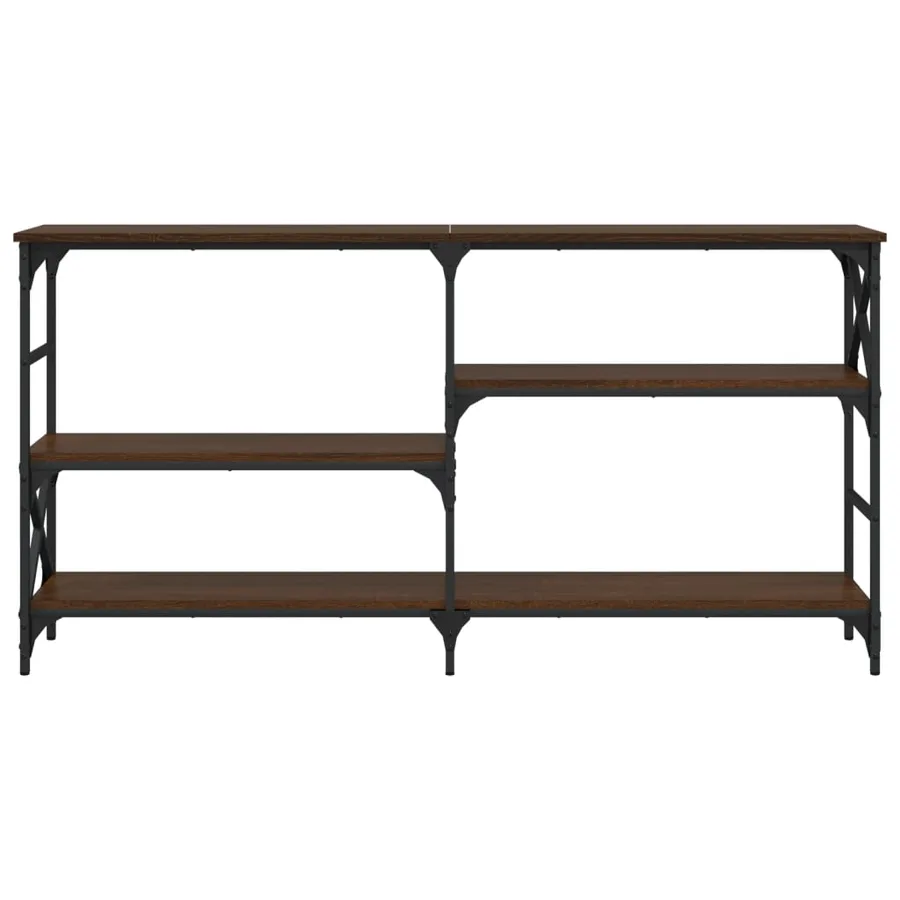 Table console chêne marron 150x29x76,5 cm bois d'ingénierie - 4
