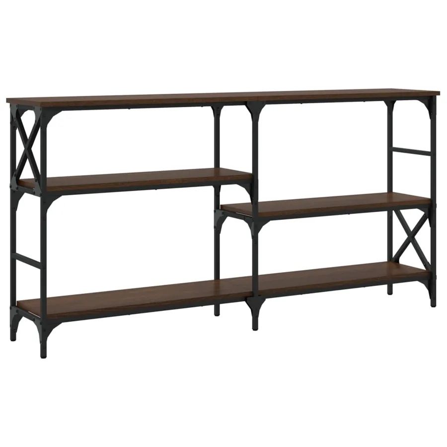 Table console chêne marron 150x29x76,5 cm bois d'ingénierie - 6