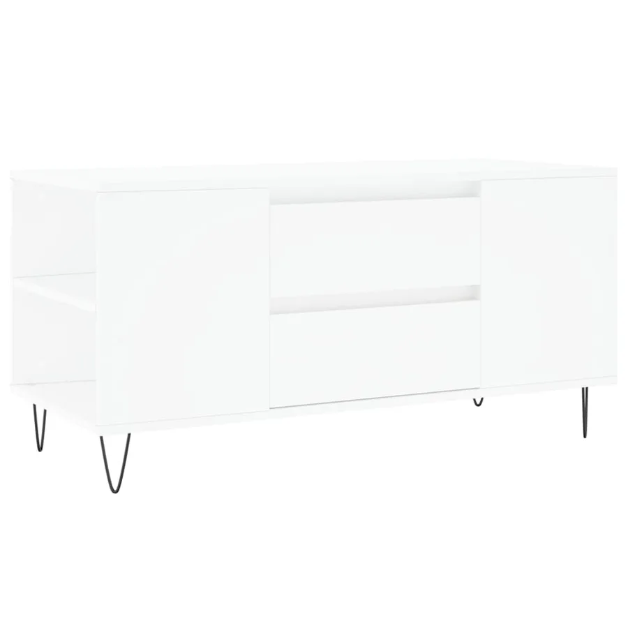 Table basse blanc 102x44,5x50 cm bois d'ingénierie - 2
