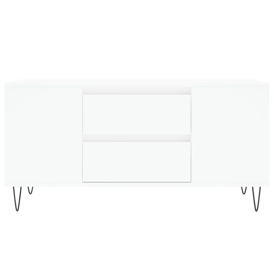 Table basse blanc 102x44,5x50 cm bois d'ingénierie - 5