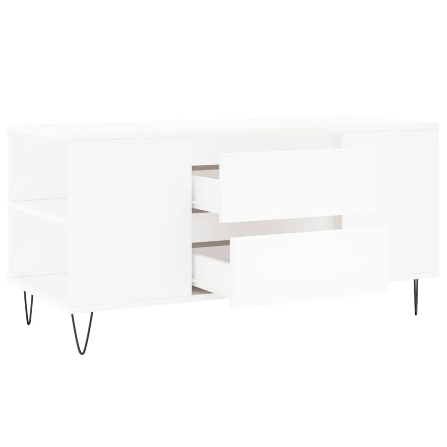 Table basse blanc 102x44,5x50 cm bois d'ingénierie - 6