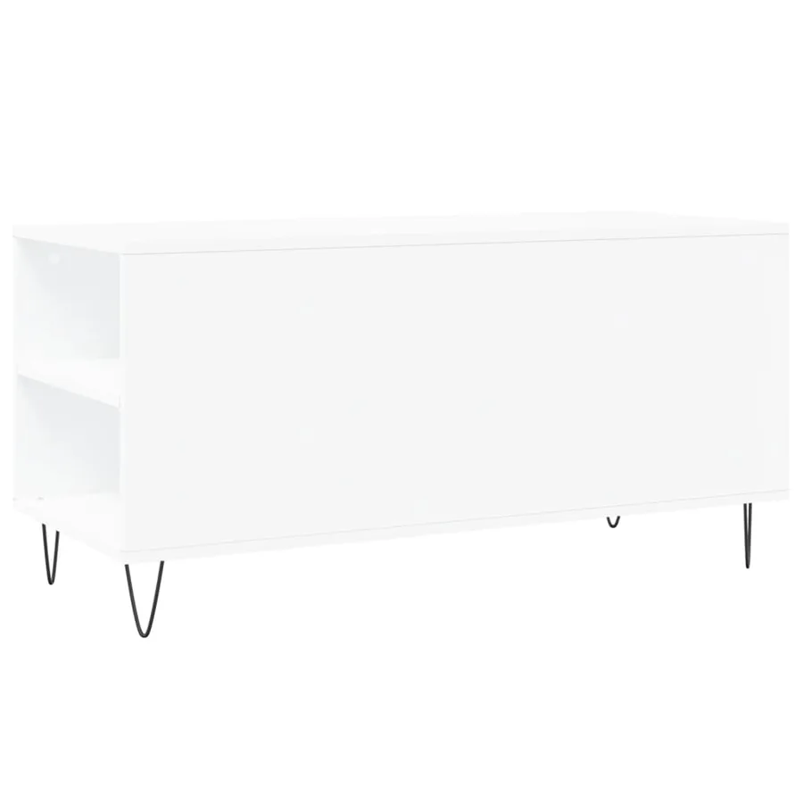 Table basse blanc 102x44,5x50 cm bois d'ingénierie - 8