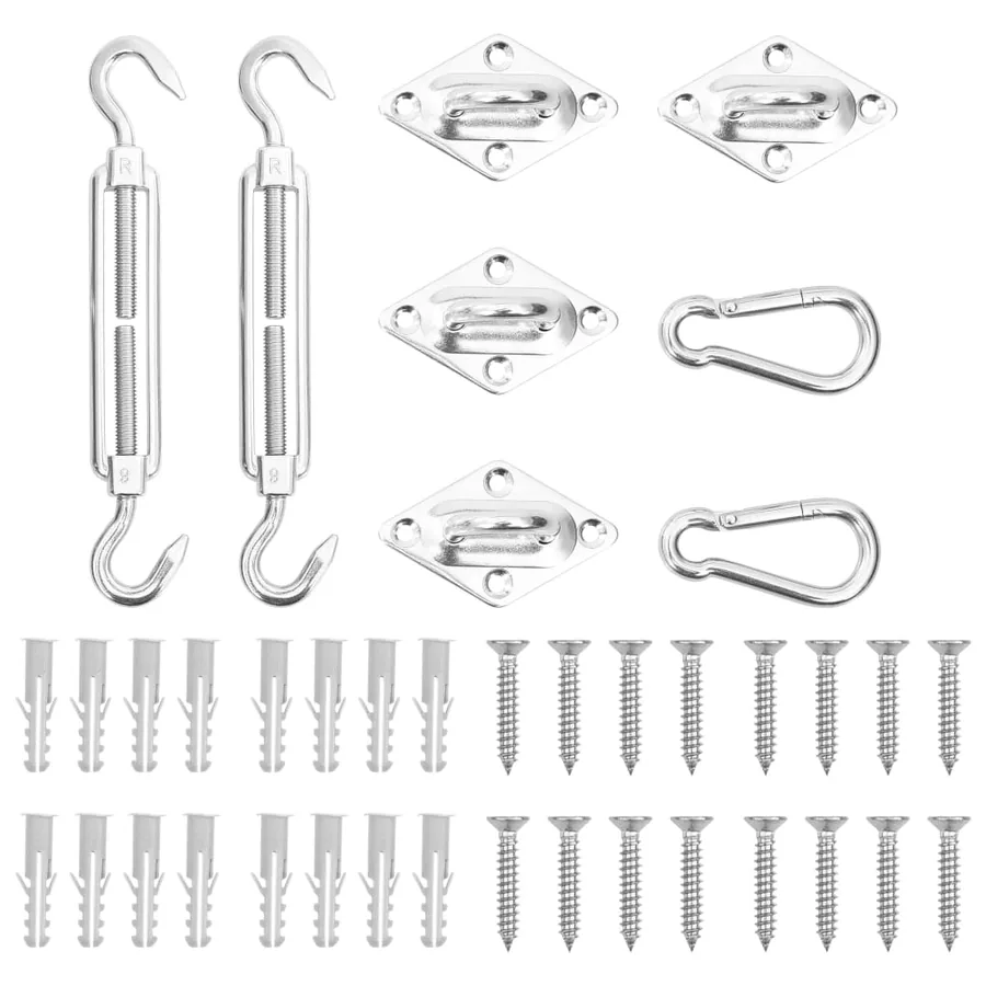 Jeu d'accessoires de voile d'ombrage 8 pcs Acier inoxydable