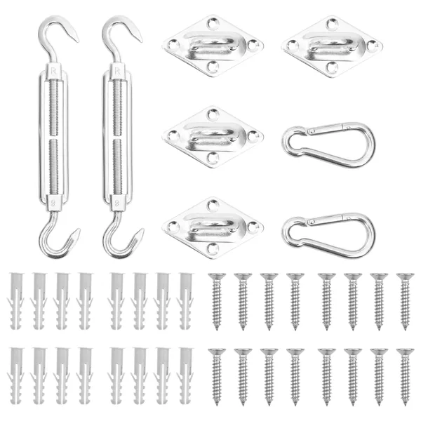 Jeu d'accessoires de voile d'ombrage 8 pcs Acier inoxydable