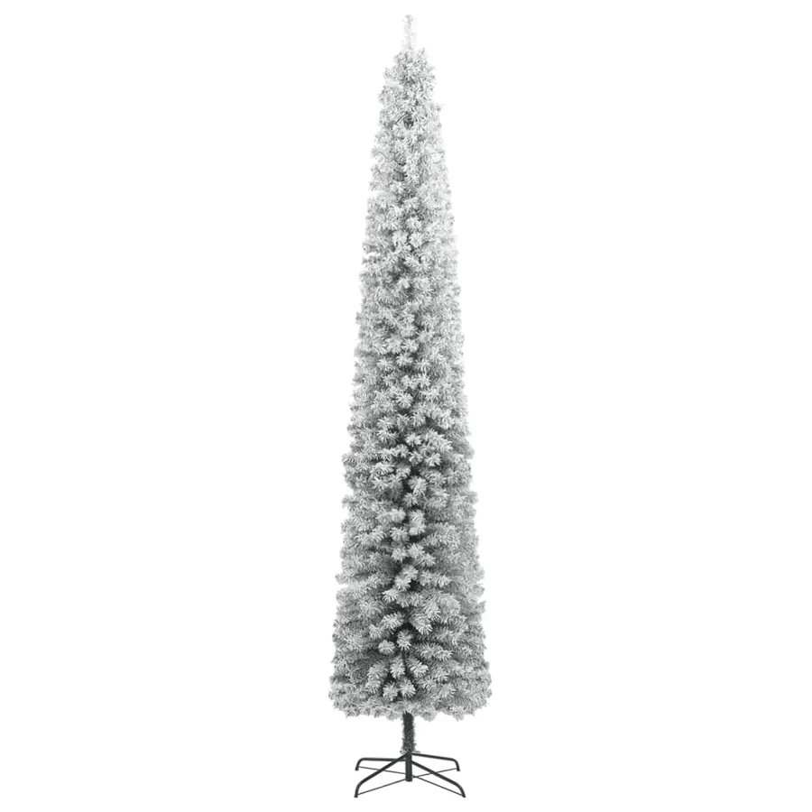 Sapin de Noël mince avec support et flocon de neige 300 cm PVC - 2