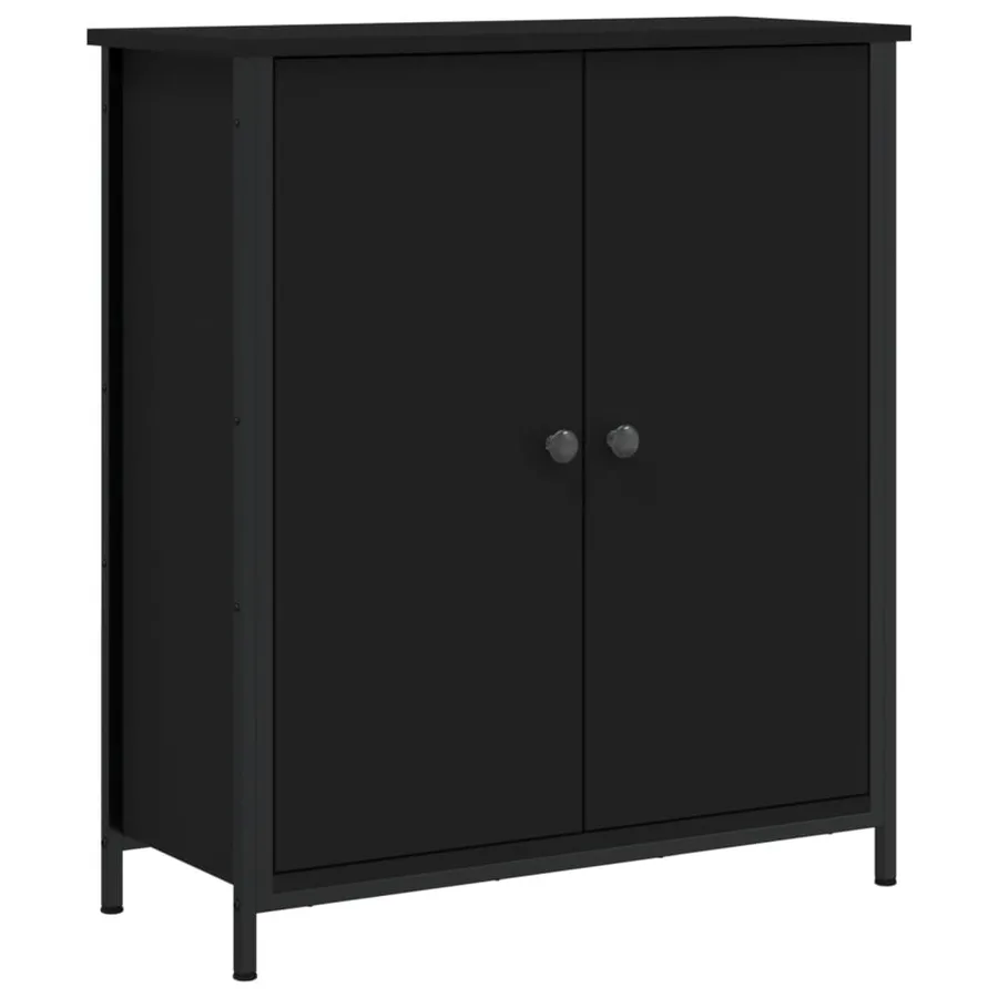 Buffet noir 70x30x80 cm bois d'ingénierie - 2