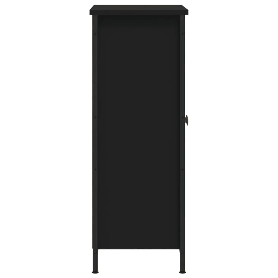 Buffet noir 70x30x80 cm bois d'ingénierie - 7