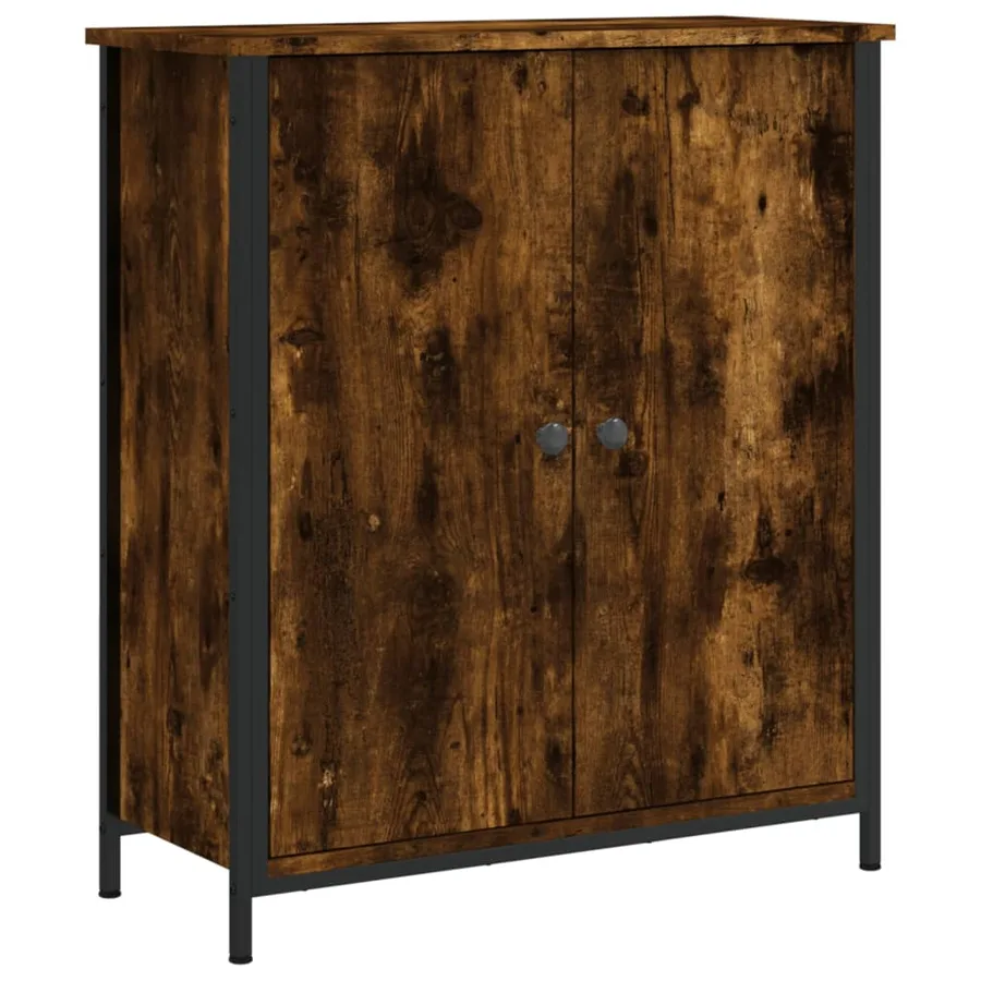 Buffet chêne fumé 70x30x80 cm bois d'ingénierie - 2