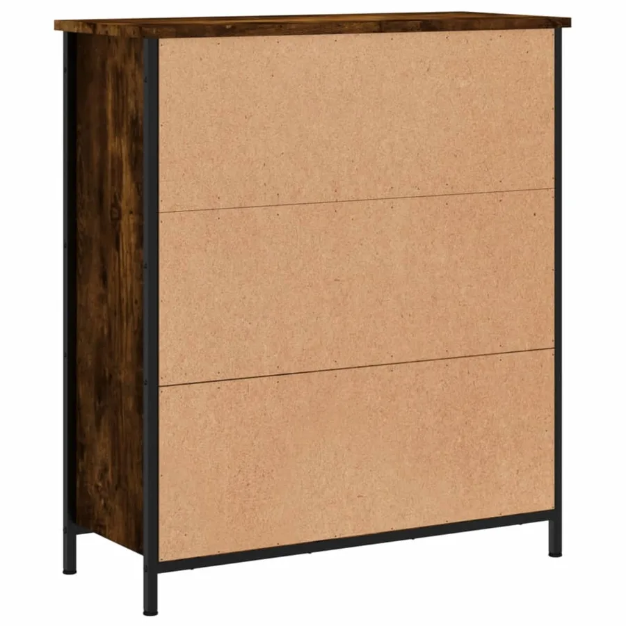 Buffet chêne fumé 70x30x80 cm bois d'ingénierie - 8