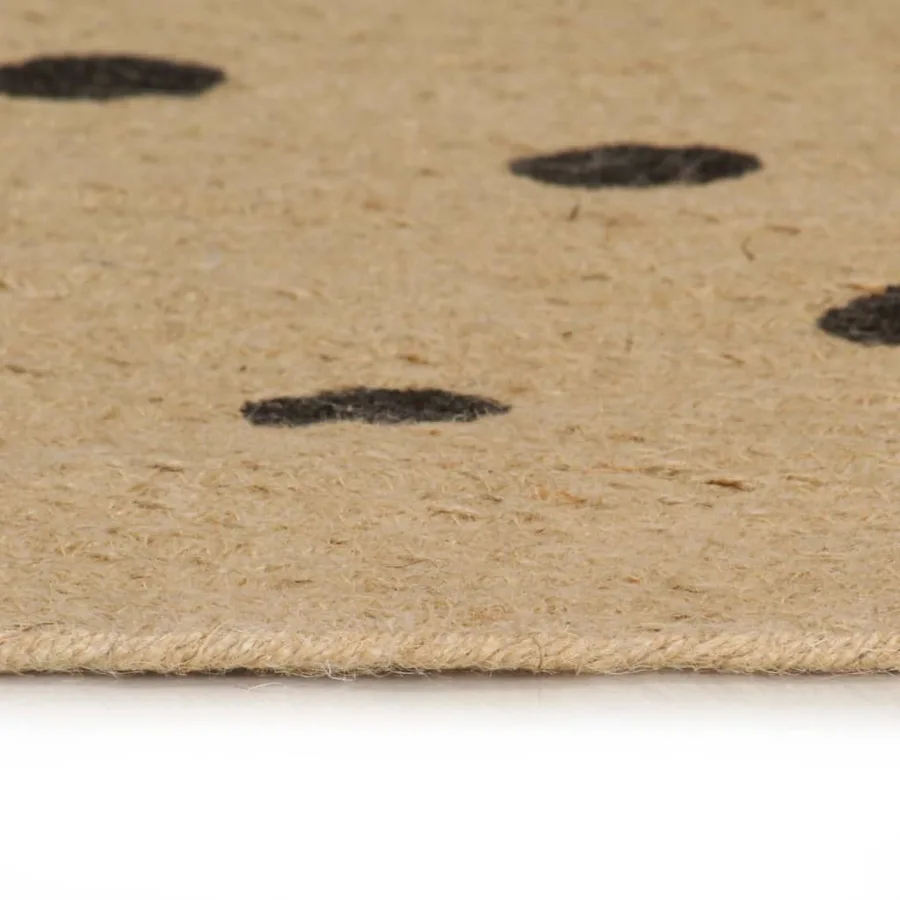 Tapis fait à la main Jute avec imprimé à pois 120 cm - 3