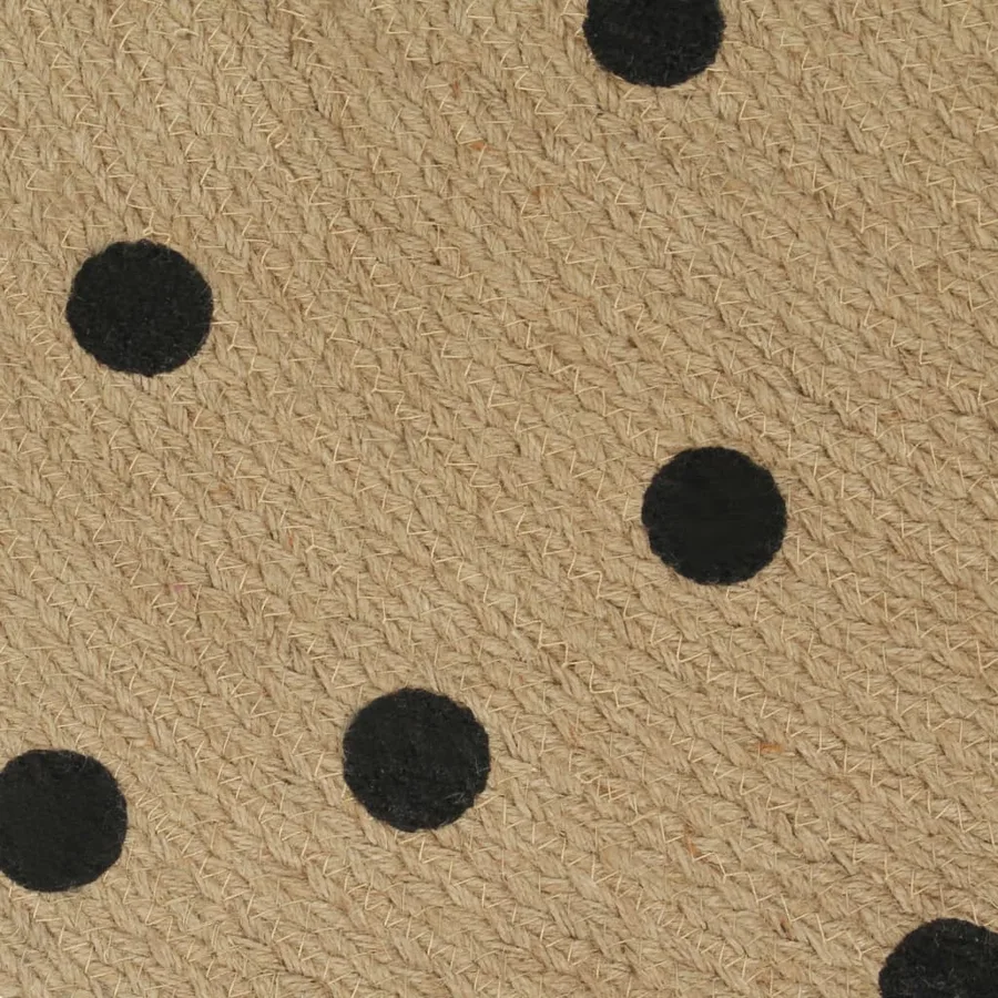 Tapis fait à la main Jute avec imprimé à pois 120 cm - 4