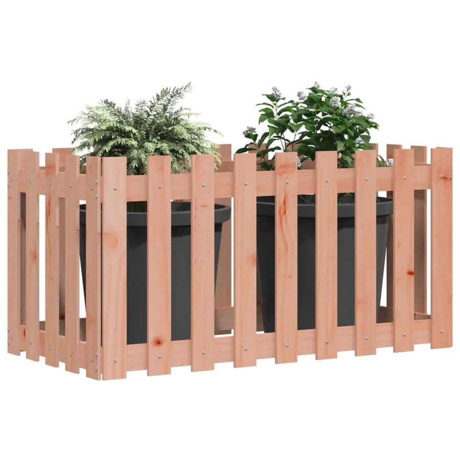 Lit surélevé de jardin design de clôture bois douglas massif - 3