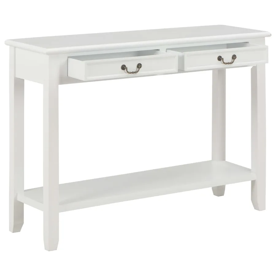 Table console Blanc 110x35x80 cm Bois - 2