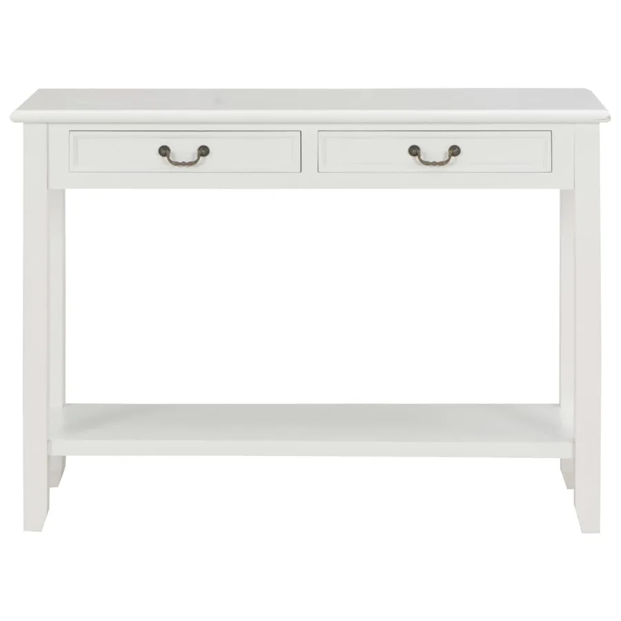 Table console Blanc 110x35x80 cm Bois - 3