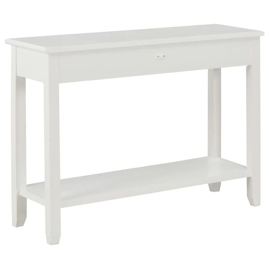 Table console Blanc 110x35x80 cm Bois - 4