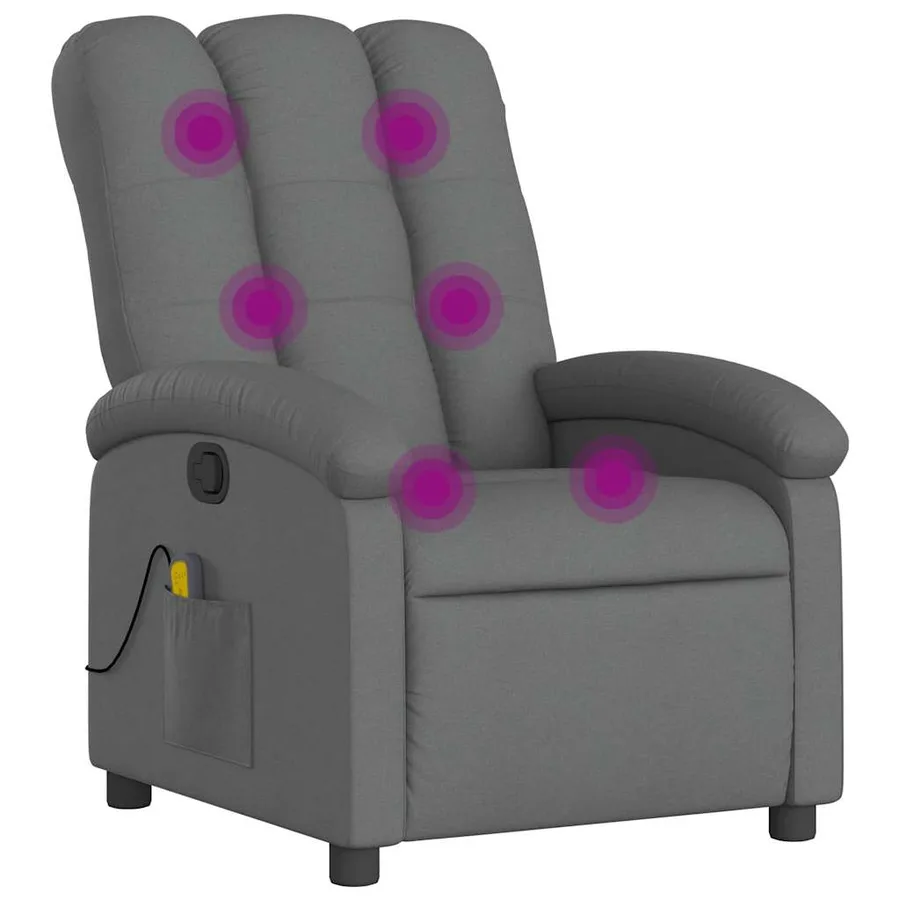 Fauteuil de massage inclinable Gris foncé Tissu - 2