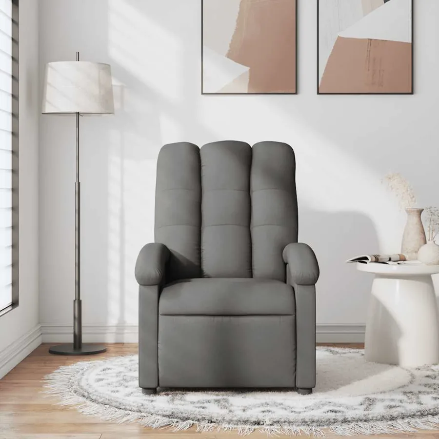 Fauteuil de massage inclinable Gris foncé Tissu - 3