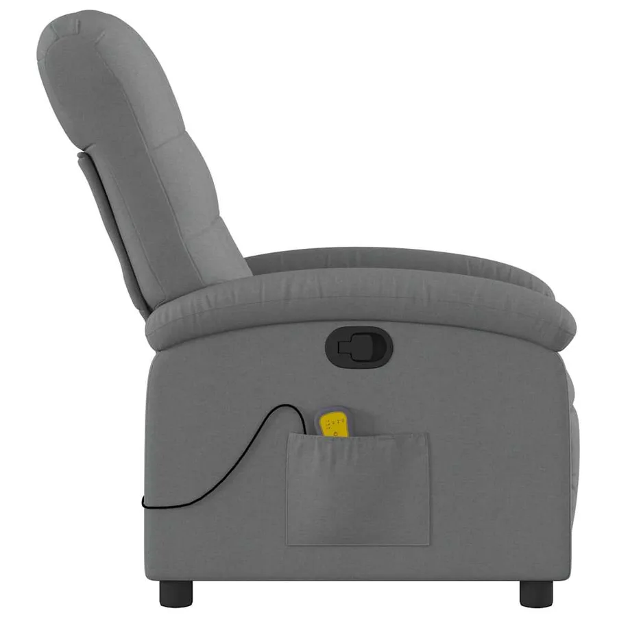 Fauteuil de massage inclinable Gris foncé Tissu - 6