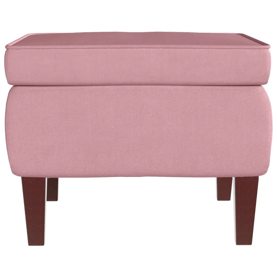 Fauteuil à bascule à oreilles en velours rose bois massif - 10