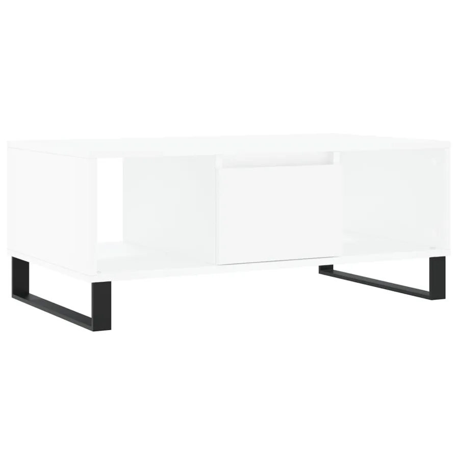 Table basse Blanc 90x50x36,5 cm Bois d'ingénierie - 2