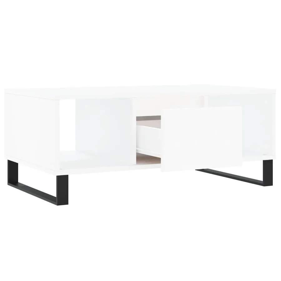 Table basse Blanc 90x50x36,5 cm Bois d'ingénierie - 6
