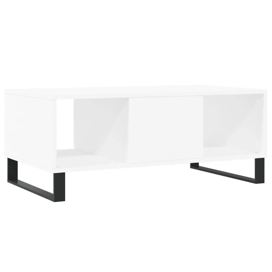 Table basse Blanc 90x50x36,5 cm Bois d'ingénierie - 8