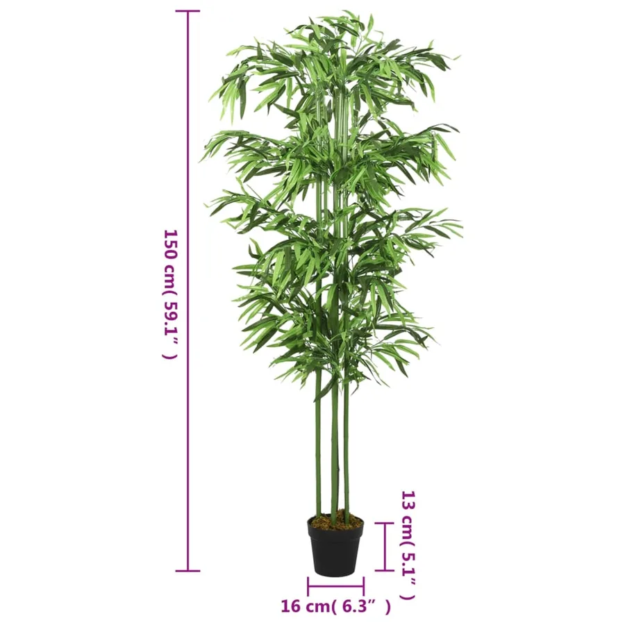 Bambou artificiel 576 feuilles 150 cm vert - 4
