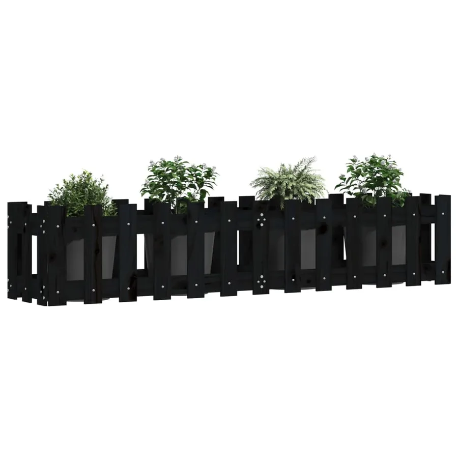 Lit surélevé de jardin design de clôture 150x30x30cm pin massif - 3