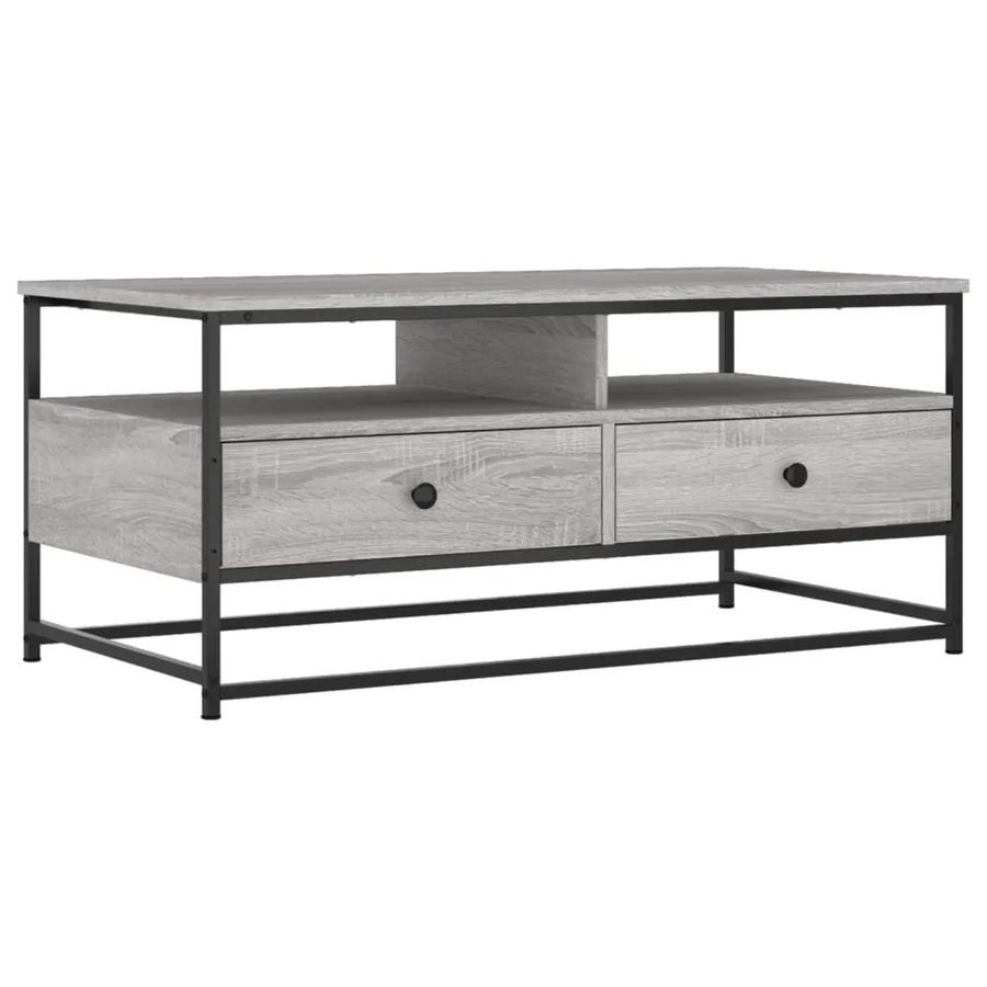 Table basse sonoma gris 100x51x45 cm bois d'ingénierie - 2