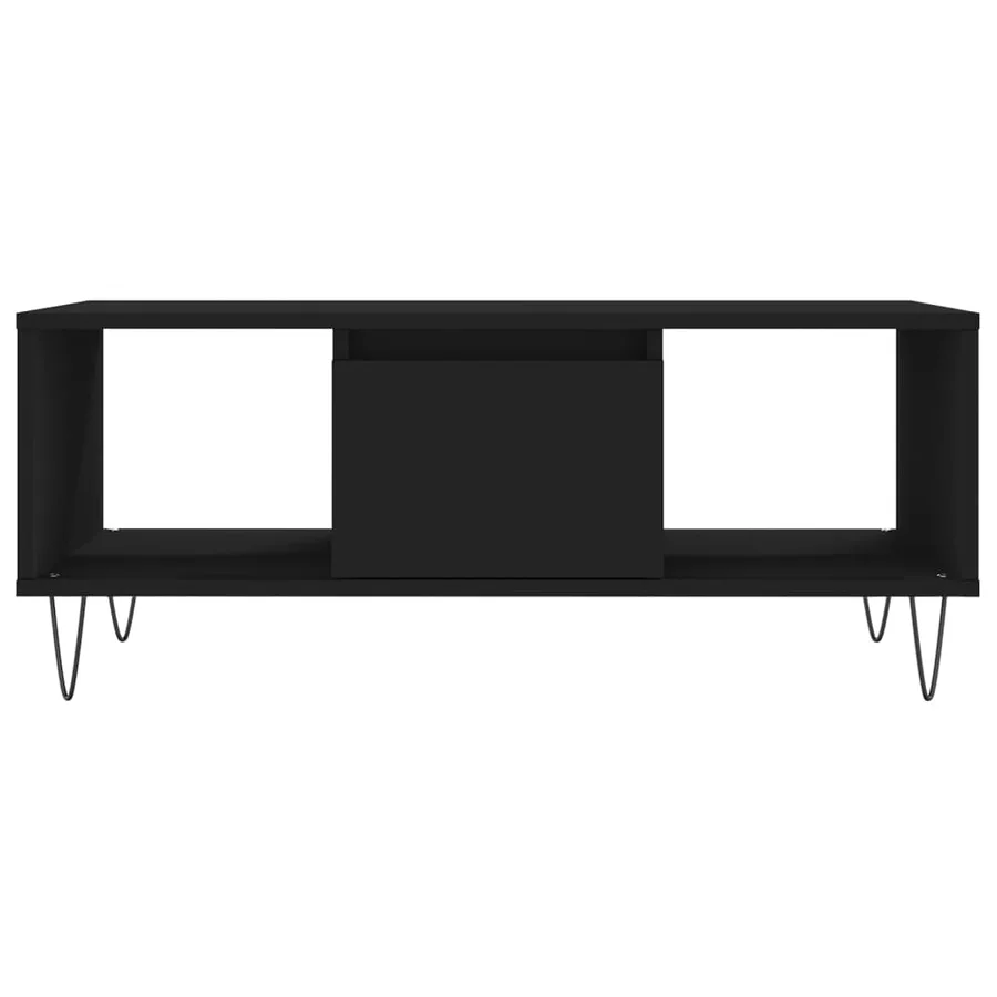 Table basse Noir 90x50x36,5 cm Bois d'ingénierie - 5