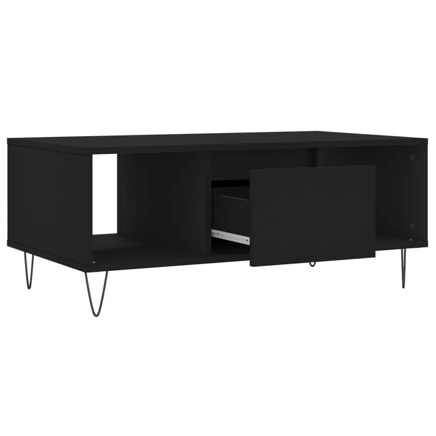 Table basse Noir 90x50x36,5 cm Bois d'ingénierie - 6
