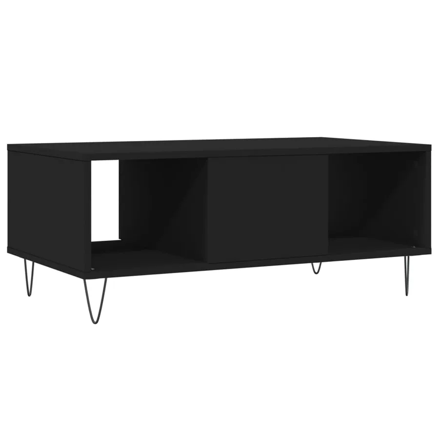 Table basse Noir 90x50x36,5 cm Bois d'ingénierie - 8