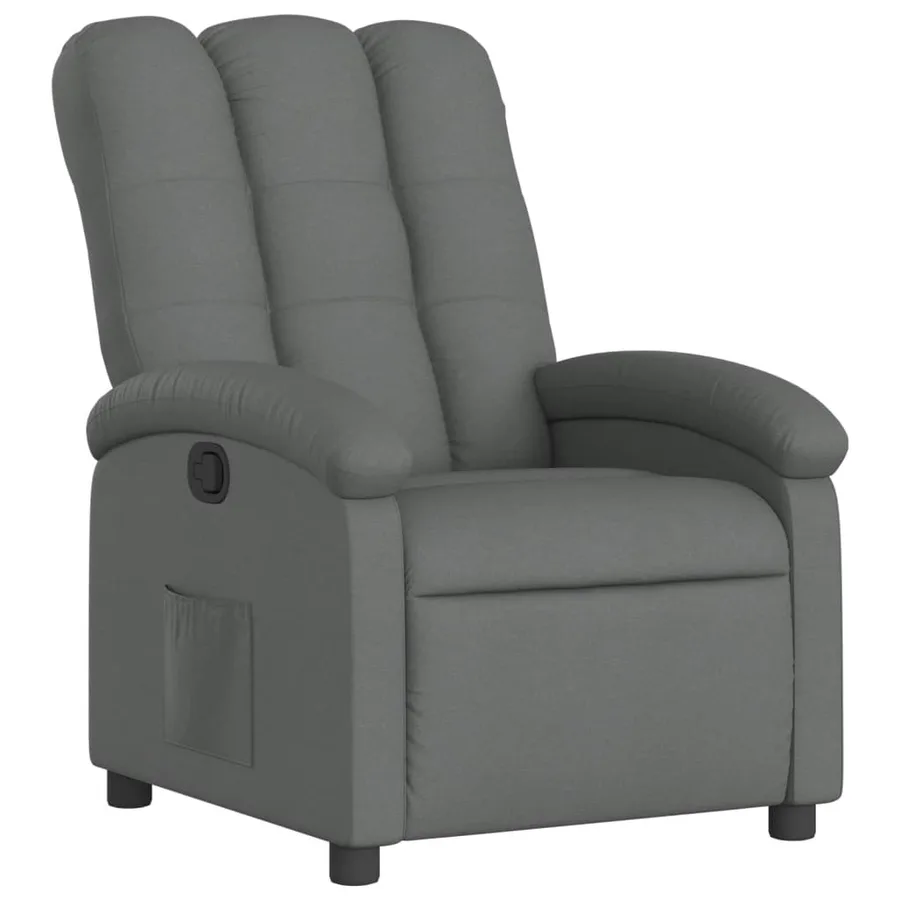 Fauteuil inclinable en tissu gris foncé - 2