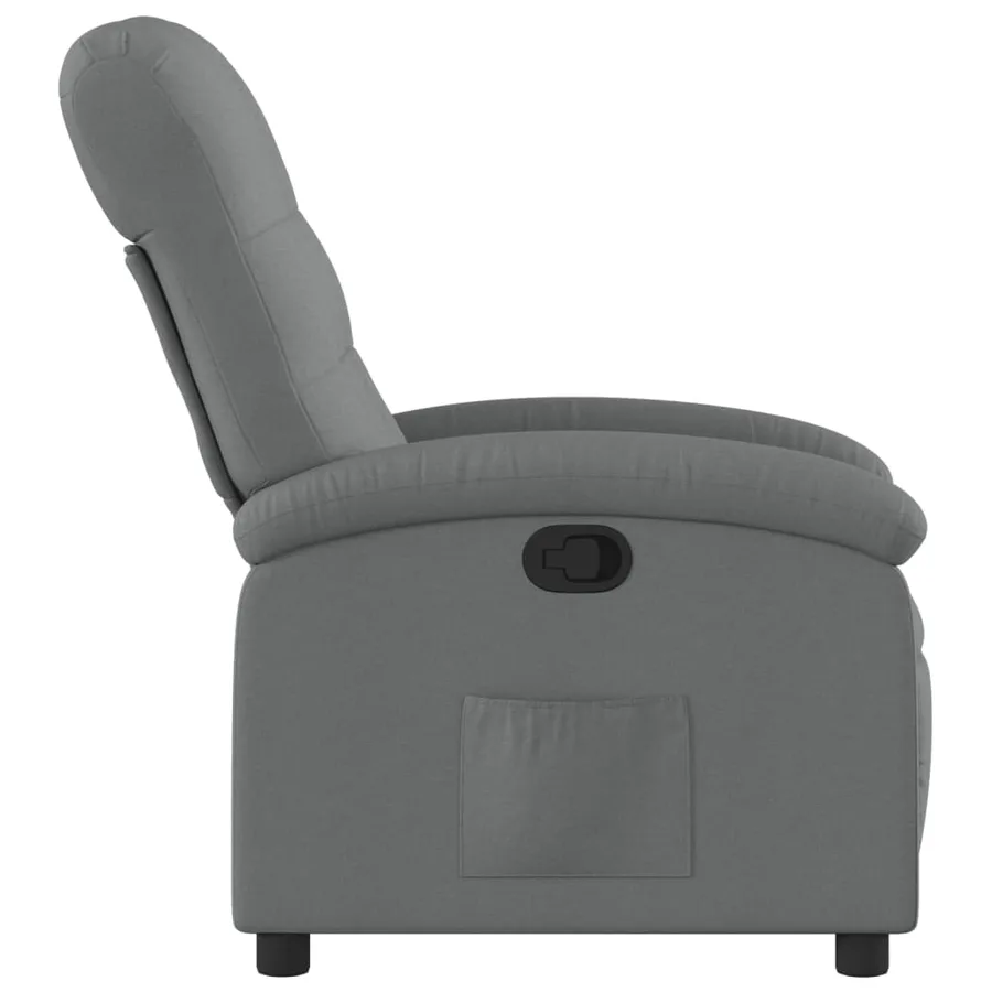 Fauteuil inclinable en tissu gris foncé - 4