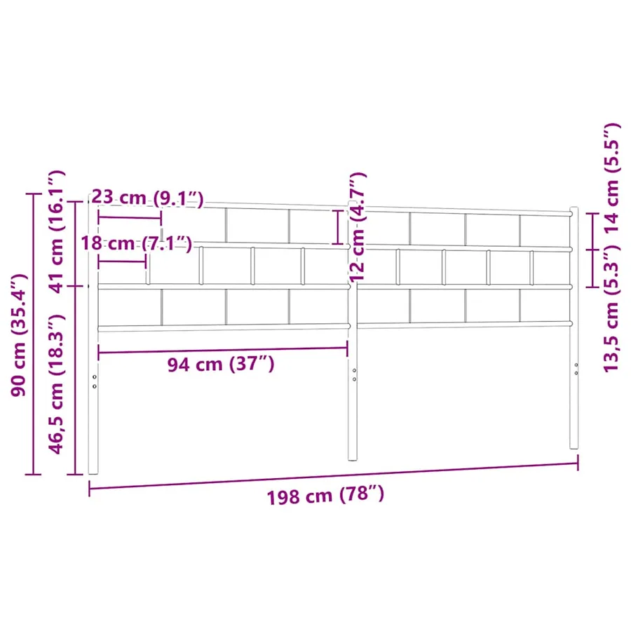 Tête de lit de remplacement métal blanc 193 cm - 8