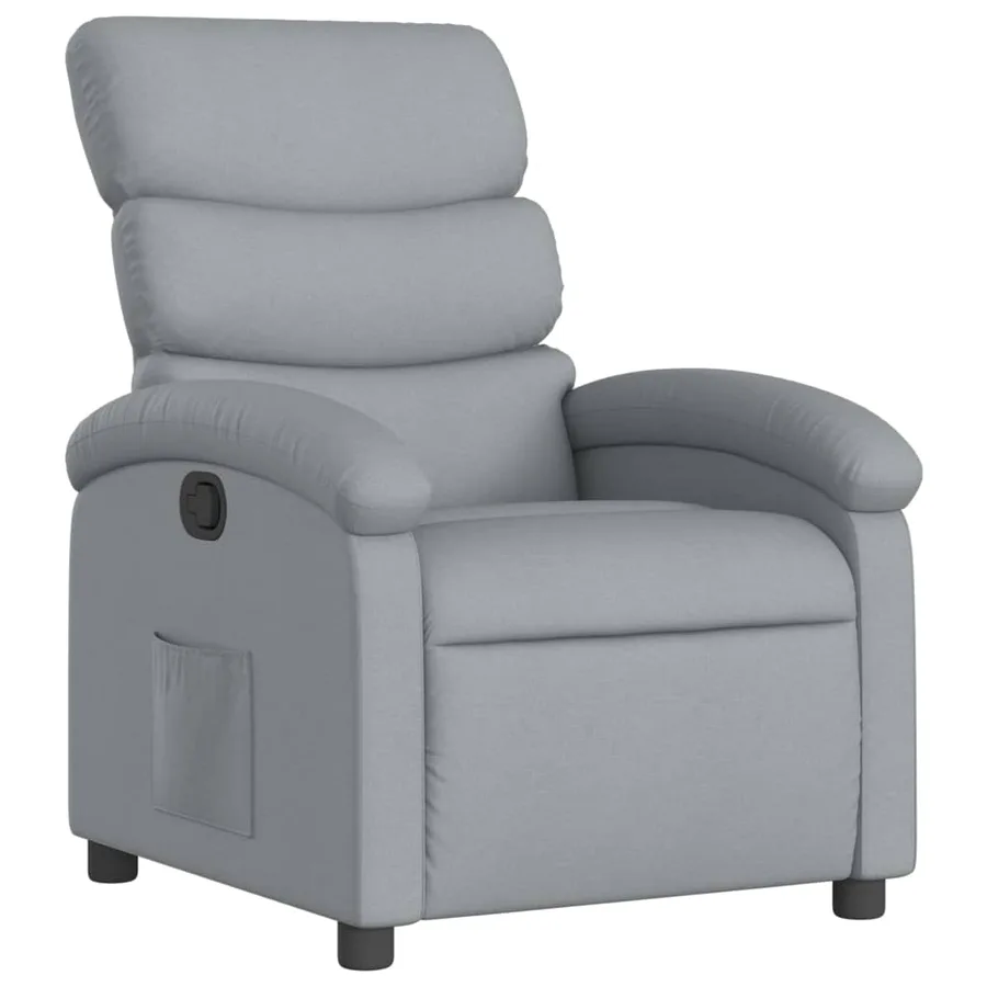 Fauteuil inclinable gris clair tissu - 2