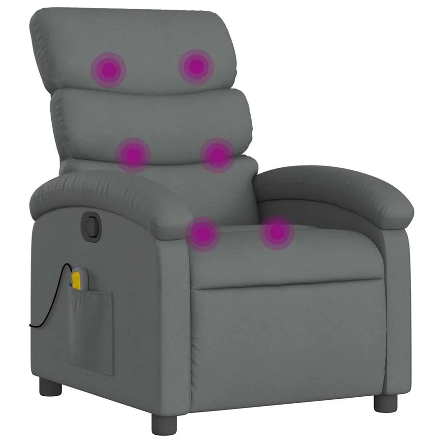 Fauteuil de massage inclinable Gris foncé Tissu - 2