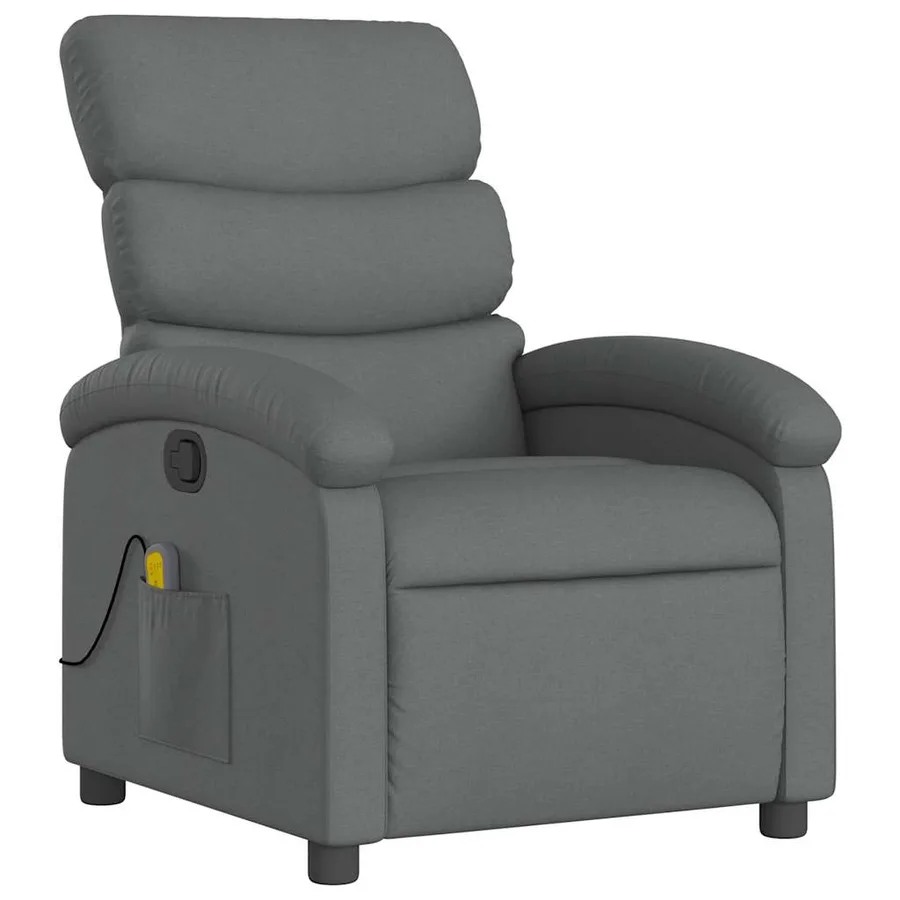 Fauteuil de massage inclinable Gris foncé Tissu - 3