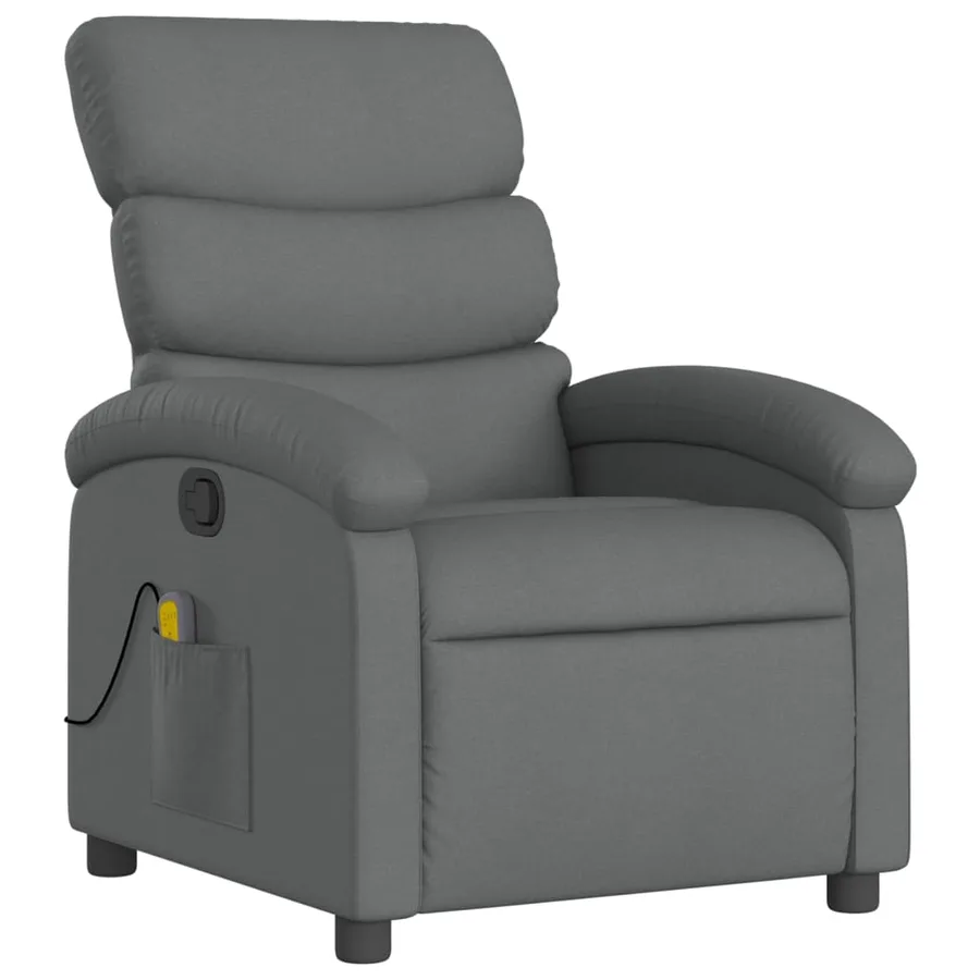 Fauteuil inclinable de massage gris foncé tissu - 3